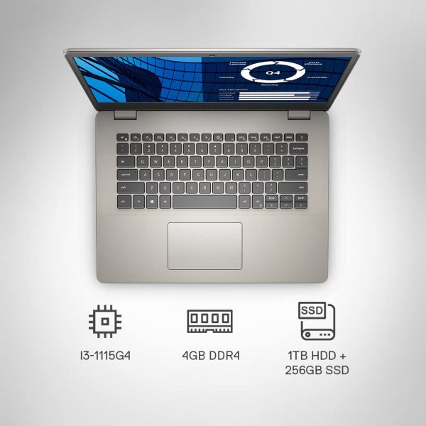 Dell Vostro 3400 Laptop, Intel I3-1115G4, 4Gb, 1Tb HDD+256Gb Ssd, Integrated Graphics, Windows 10 Pro - Image 3