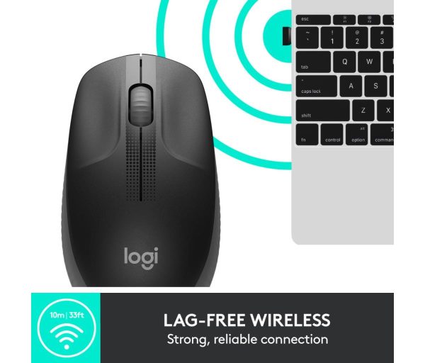 Logitech M190 Full-Size Wireless Mouse Charcoal - Image 4