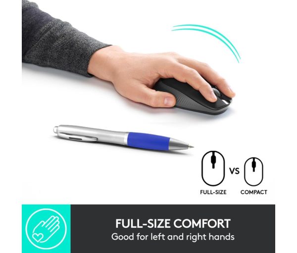 Logitech M190 Full-Size Wireless Mouse Charcoal - Image 5