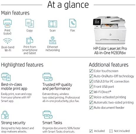 HP Color LaserJet Pro M283fdw Wireless All-in-One Laser Printer - Image 6